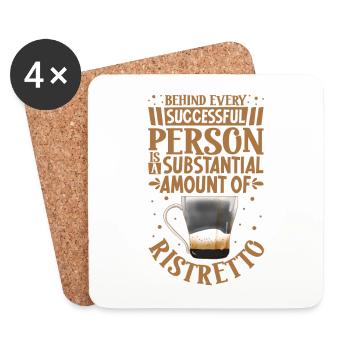 Erfolgreich nur mit Ristretto - Untersetzer (4er-Set) - Weiß - Vorne