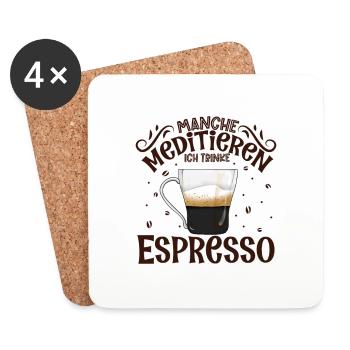 Meditieren und Espresso - Untersetzer (4er-Set) - Weiß - Vorne