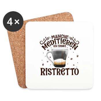 Meditieren und Ristretto - Untersetzer (4er-Set) - Weiß - Vorne