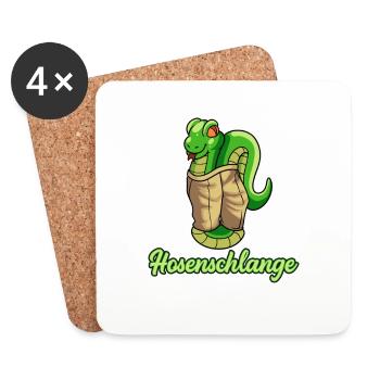 Hosenschlange - Untersetzer (4er-Set) - Weiß - Vorne