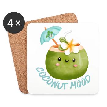 Kokosnuss Coconut Mood Urlaubsmodus - Untersetzer (4er-Set) - Weiß - Vorne