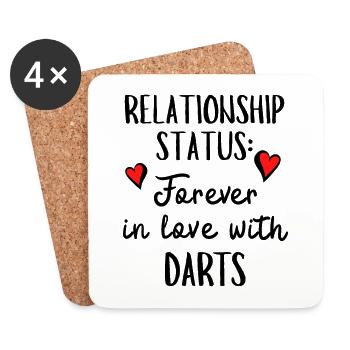 Relationship status: Forever in love with darts. - Coasters (set of 4) - white - Front