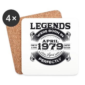 45th Birthday Husband Legend April Vintage 1979 - Coasters (set of 4) - white - Front