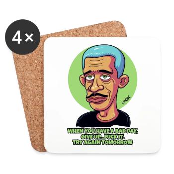 After a bad day, try again tomorrow - Coasters (set of 4) - white - Front