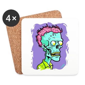 Couleurs vives : Bachelor Zombie - Dessous de verre (lot de 4) - blanc - Devant