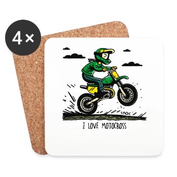 I love motocross - Coasters (set of 4) - white - Front