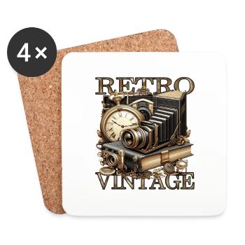 Vintage Rétro Antique - Dessous de verre (lot de 4) - blanc - Devant
