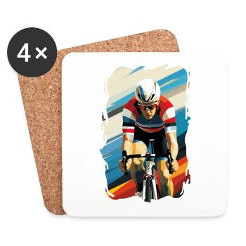 Simply Retro Road Bike Ride - Coasters (set of 4) - white - Front