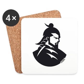 A Japanese Samurai Shogun - Coasters (set of 4) - white - Front