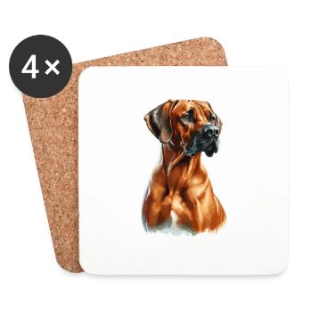 Watercolor Rhodesian Ridgeback - Untersetzer (4er-Set) - Weiß - Vorne
