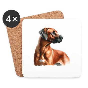 Watercolor Rhodesian Ridgeback - Untersetzer (4er-Set) - Weiß - Vorne