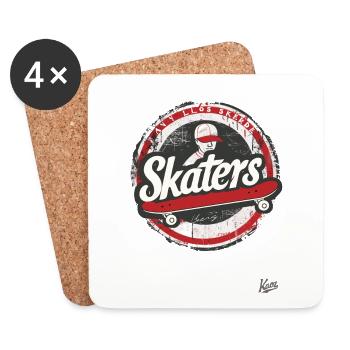 Vintage Skateboard für Skateboarder und Skater - Untersetzer (4er-Set) - Weiß - Vorne