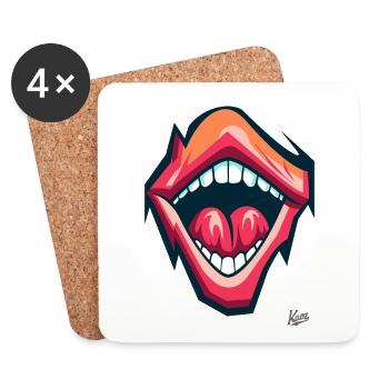 Bouche hurlante : Design pour crier beau ! - Dessous de verre (lot de 4) - blanc - Devant
