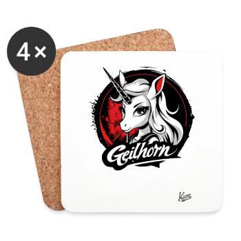 Hornhorn: This unicorn horse - Coasters (set of 4) - white - Front