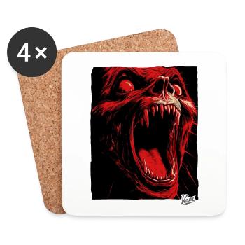 Pure Horror and Fear: Vampire Monster - Coasters (set of 4) - white - Front