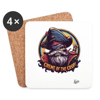 La crème de la crème : Skull Pirate - Dessous de verre (lot de 4) - blanc - Devant