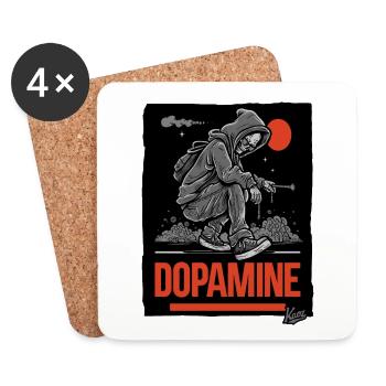 Graffiti Künstler Skelet Totenkopf Dopamine - Untersetzer (4er-Set) - Weiß - Vorne