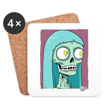 Marriage of the Skull Zombie Bride - Coasters (set of 4) - white - Front