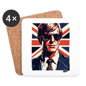 Britische Flagge Typ Chad Geezer Großbritannien - Untersetzer (4er-Set) - Weiß - Vorne