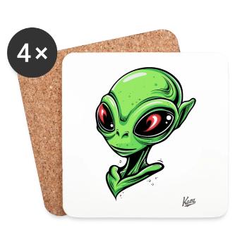 Super-Schicker Alien - Untersetzer (4er-Set) - Weiß - Vorne