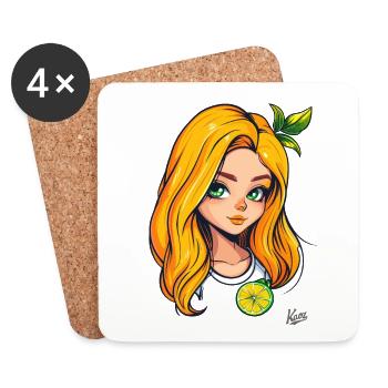 The Orange Lemon Girl - Coasters (set of 4) - white - Front