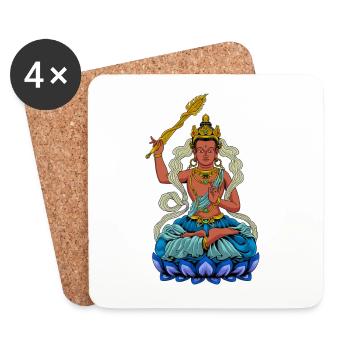 Buddhism God Bodhisattva Manjushri - Coasters (set of 4) - white - Front