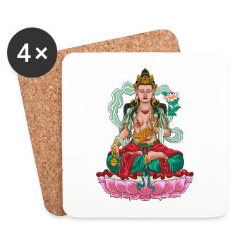 Buddhism God Bodhisattva Vishkambhin - Coasters (set of 4) - white - Front