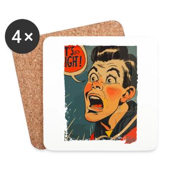 Dessin animé de marin des années 1950 : c’est tellement serré ! - Dessous de verre (lot de 4) - blanc - Devant