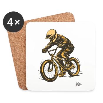 Retro Vintage Old-School BMX - Untersetzer (4er-Set) - Weiß - Vorne