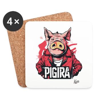A-Kira: 90s Anime Movie Parody – Pig the Pigira - Coasters (set of 4) - white - Front