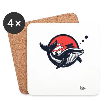 Seafarer Sailor Whale - Coasters (set of 4) - white - Front