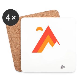 Mountain and nature - Coasters (set of 4) - white - Front