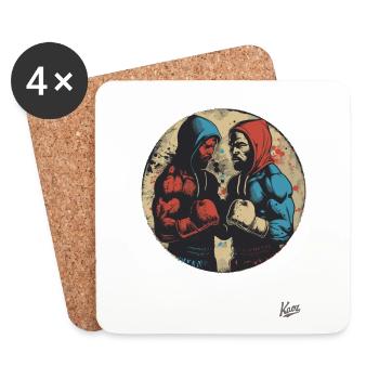 Compétition de boxeur poids lourd vintage - Dessous de verre (lot de 4) - blanc - Devant