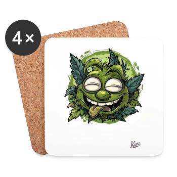 Der immer berauschte Wald-Goblin - Untersetzer (4er-Set) - Weiß - Vorne
