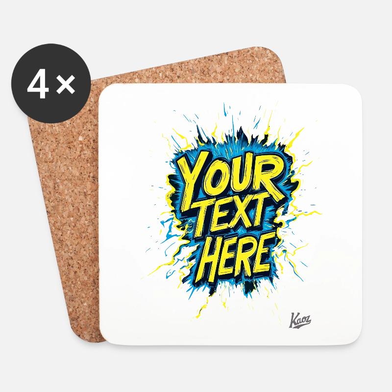 Dein Text Dein Style: Gestalte dein eigenes Design - Untersetzer (4er-Set) - Weiß