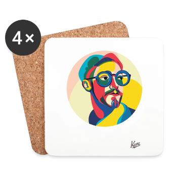 Contemporary Art by a Modern Man - Coasters (set of 4) - white - Front