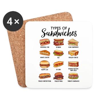 Delicious sandwiches - Coasters (set of 4) - white - Front