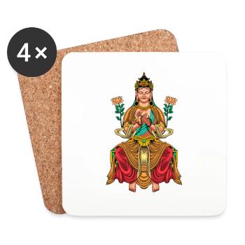 Buddhism Bodhisattva Saravanivarana-Vishkambhin - Coasters (set of 4) - white - Front