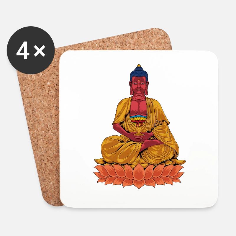 Buddhismus Gott Bodhisattva Amitabha - Untersetzer (4er-Set) - Weiß