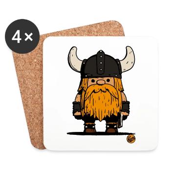 Little Gnome Warrior Viking - Coasters (set of 4) - white - Front