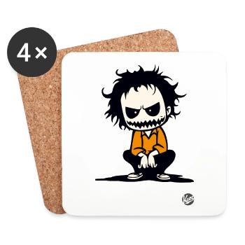 Gruseliger Halloween-Typ - Untersetzer (4er-Set) - Weiß - Vorne