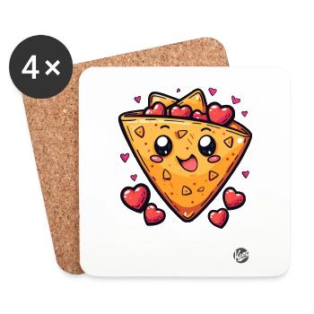Love, Nachos and Hearts - Coasters (set of 4) - white - Front