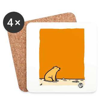 Il y a un ours polaire - Dessous de verre (lot de 4) - blanc - Devant