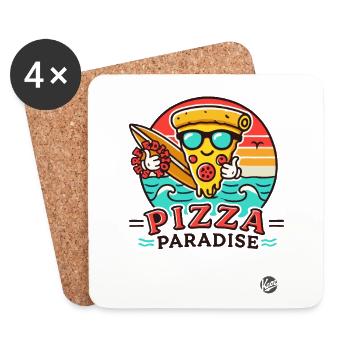 Ein Stück Pizza-Paradies für Surfer - Untersetzer (4er-Set) - Weiß - Vorne