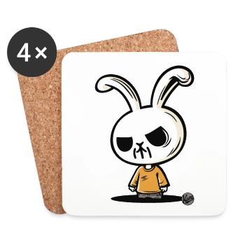 The simple bad bunny - Coasters (set of 4) - white - Front