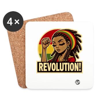 Rasta Girl : Révolution rastafari - Dessous de verre (lot de 4) - blanc - Devant