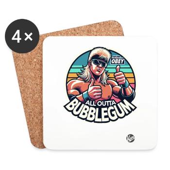 Never Obey, All Outta Bubblegum - Untersetzer (4er-Set) - Weiß - Vorne