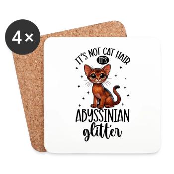 Cat Glitter - Abyssinian - Coasters (set of 4) - white - Front