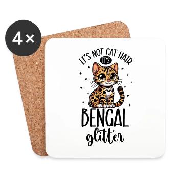 Cats Glitter - Bengal - Coasters (set of 4) - white - Front