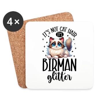 Cats Glitter - Burma - Coasters (set of 4) - white - Front